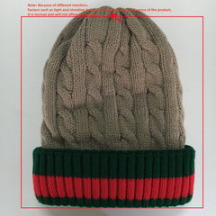 Striped Knitted Beanie Hats Thick Warm For Women & Men Autumn Winter