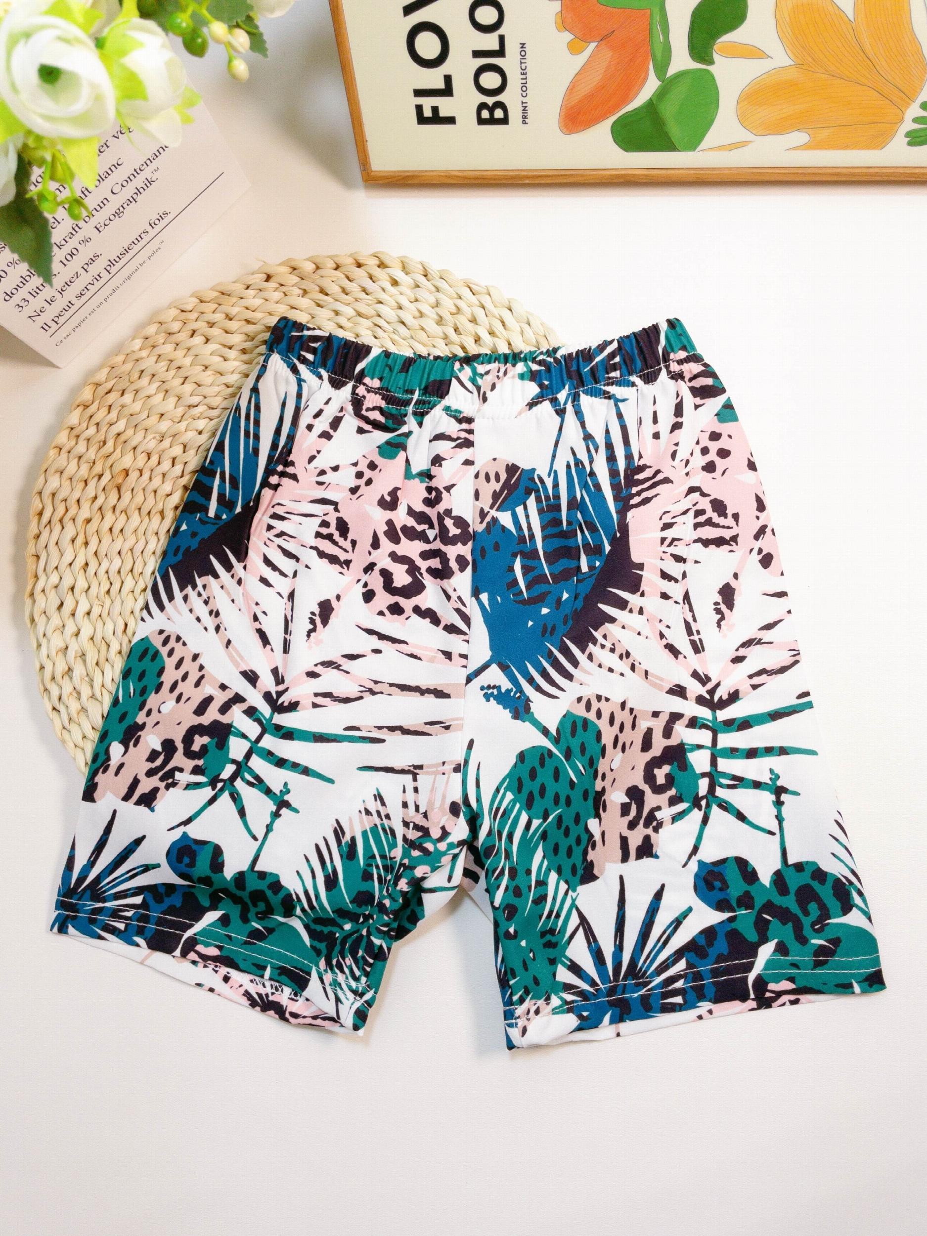 Boys Tropical Leaves Swim Trunks for Summer Beach Party