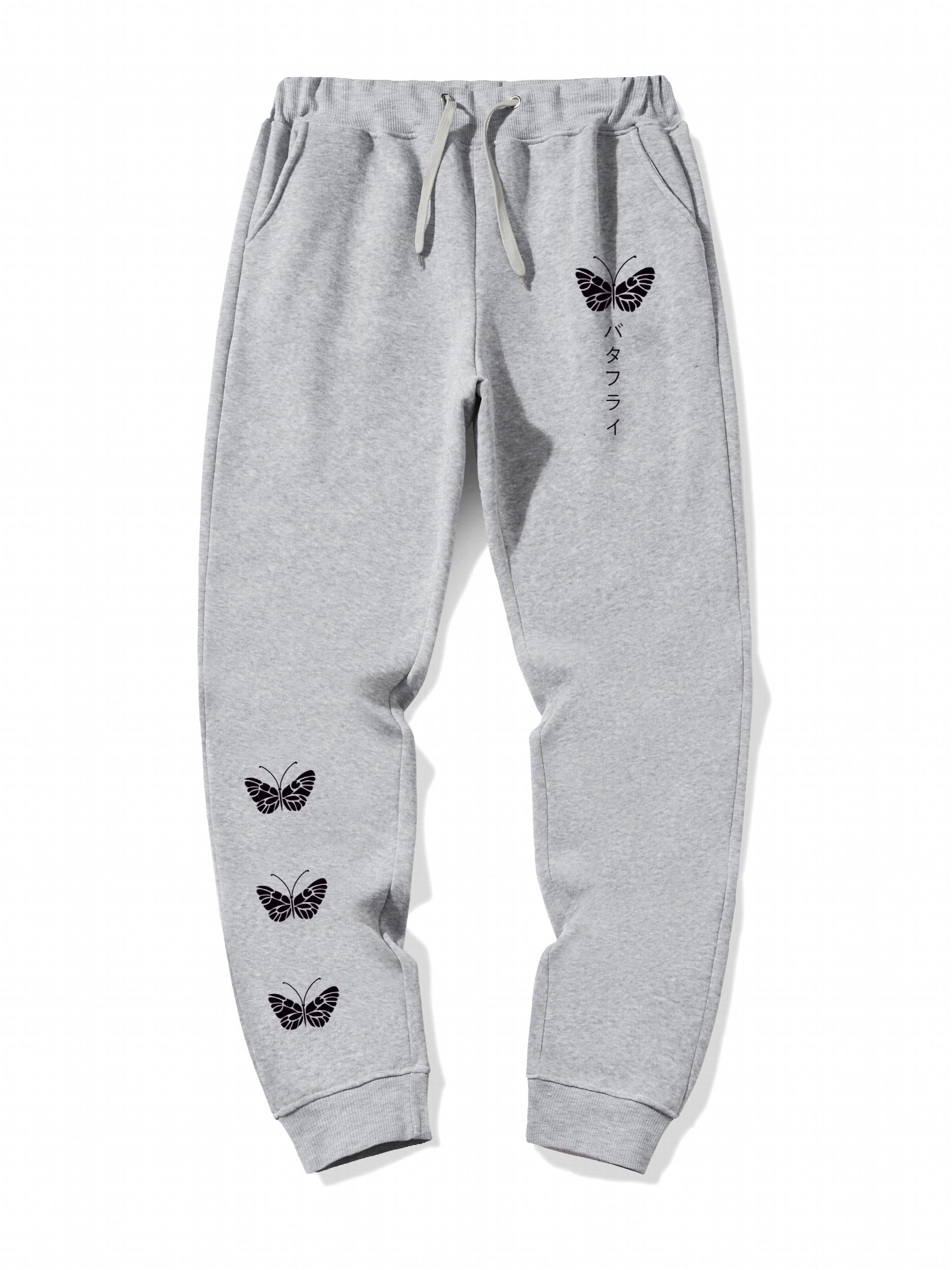 Men's Butterfly Print Jogger Sweatpants Casual Sport Pants