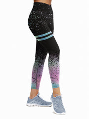 Sparkly Print Fitness Yoga Pants Slim Fit Leggings Women