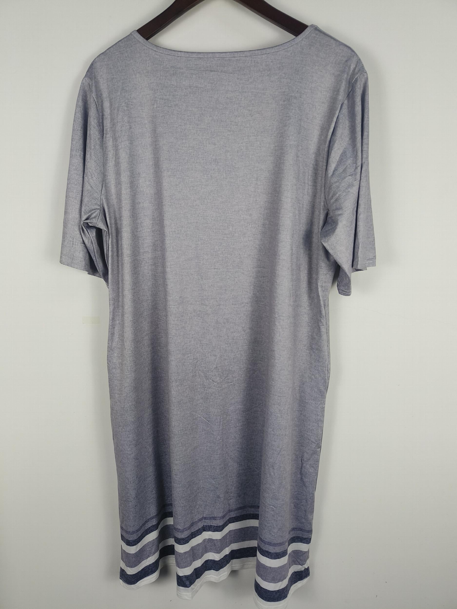 Casual Colorblock Stripe Print Round Neck Dress