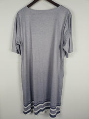 Casual Colorblock Stripe Print Round Neck Dress