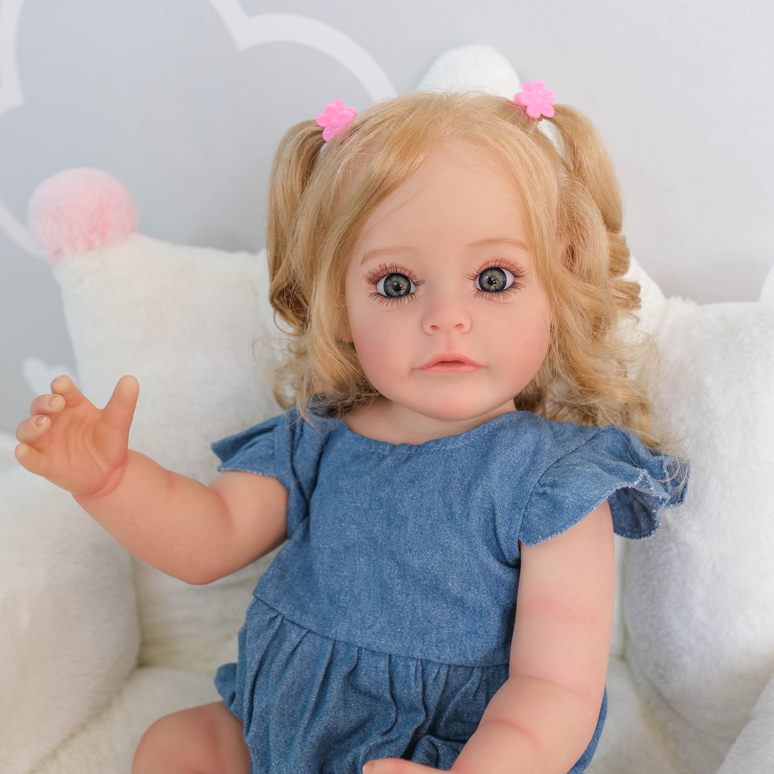 Suesue Reborn Doll Realistic Baby Full Hair Handcrafted 3D Painting Vinyl Dress