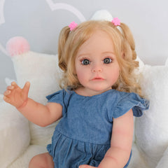 Suesue Reborn Doll Realistic Baby Full Hair Handcrafted 3D Painting Vinyl Dress
