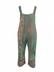 Plus Floral Print Wide Leg Stretch Jumpsuit