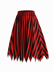 Women's Colorblock Stripe Print Skirt - Fun and Flattering Casual Pirate Costume