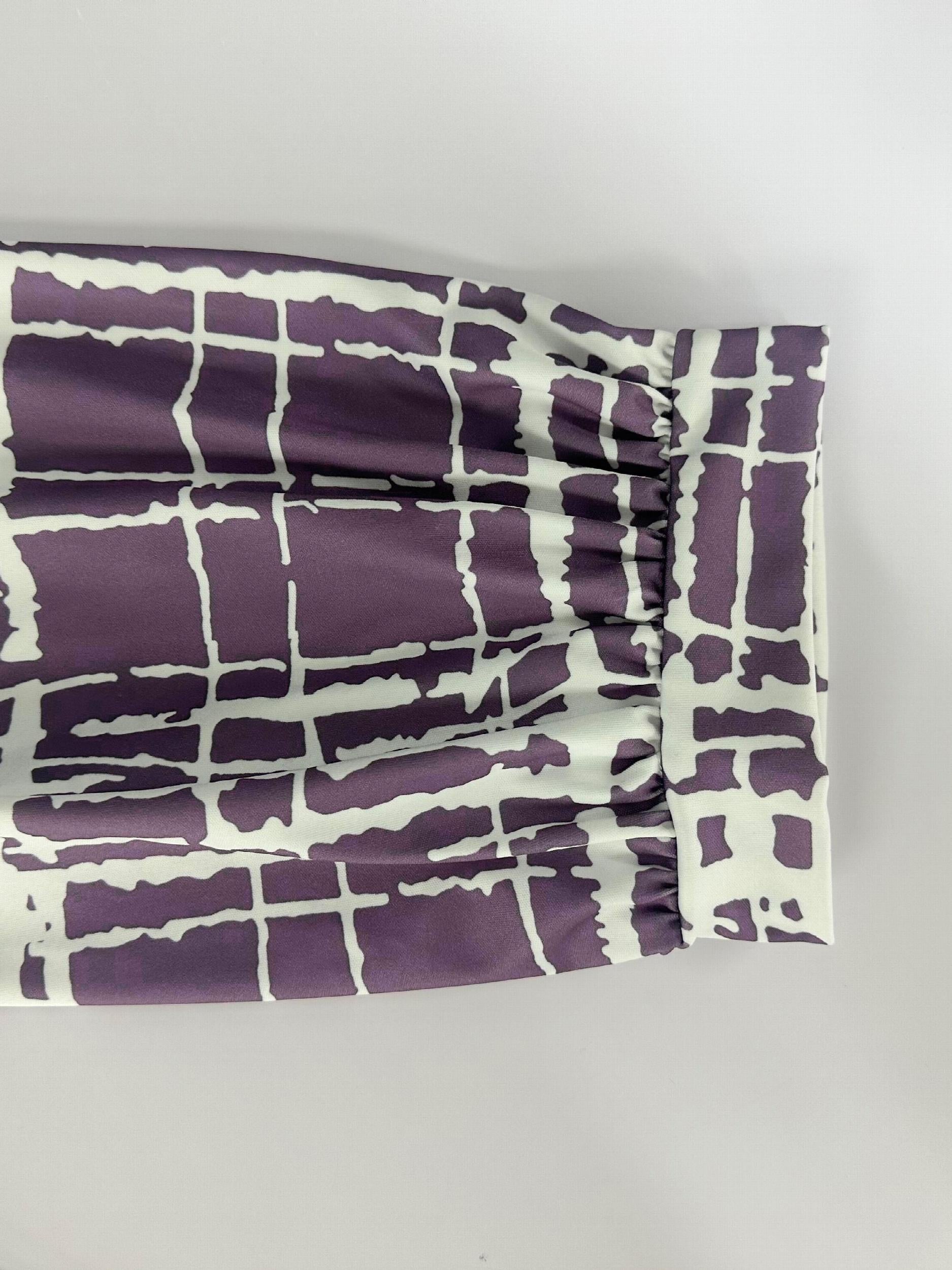 Plaid Print Lantern Sleeve Casual Dress