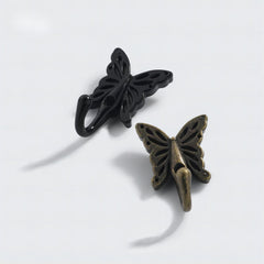 Heavy Craft Butterfly Vintage Coat Hook Antique Bronze Wall Hanger