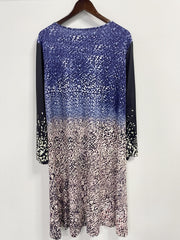 Casual Dress Women's Plus Print Three Quarter Sleeve Maxi Dress
