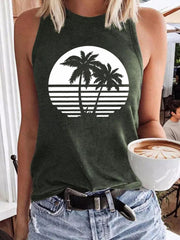 Graphic Print Sleeveless Tank Top Women's Clothing