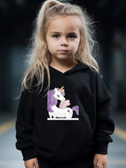Unicorn Graphic 2pcs Set Girls Casual Comfy Activewear for Spring Fall