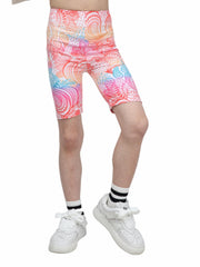 Toddler Girls Colorful Bohemian Abstract Graphic Elastic Waist Biker Shorts