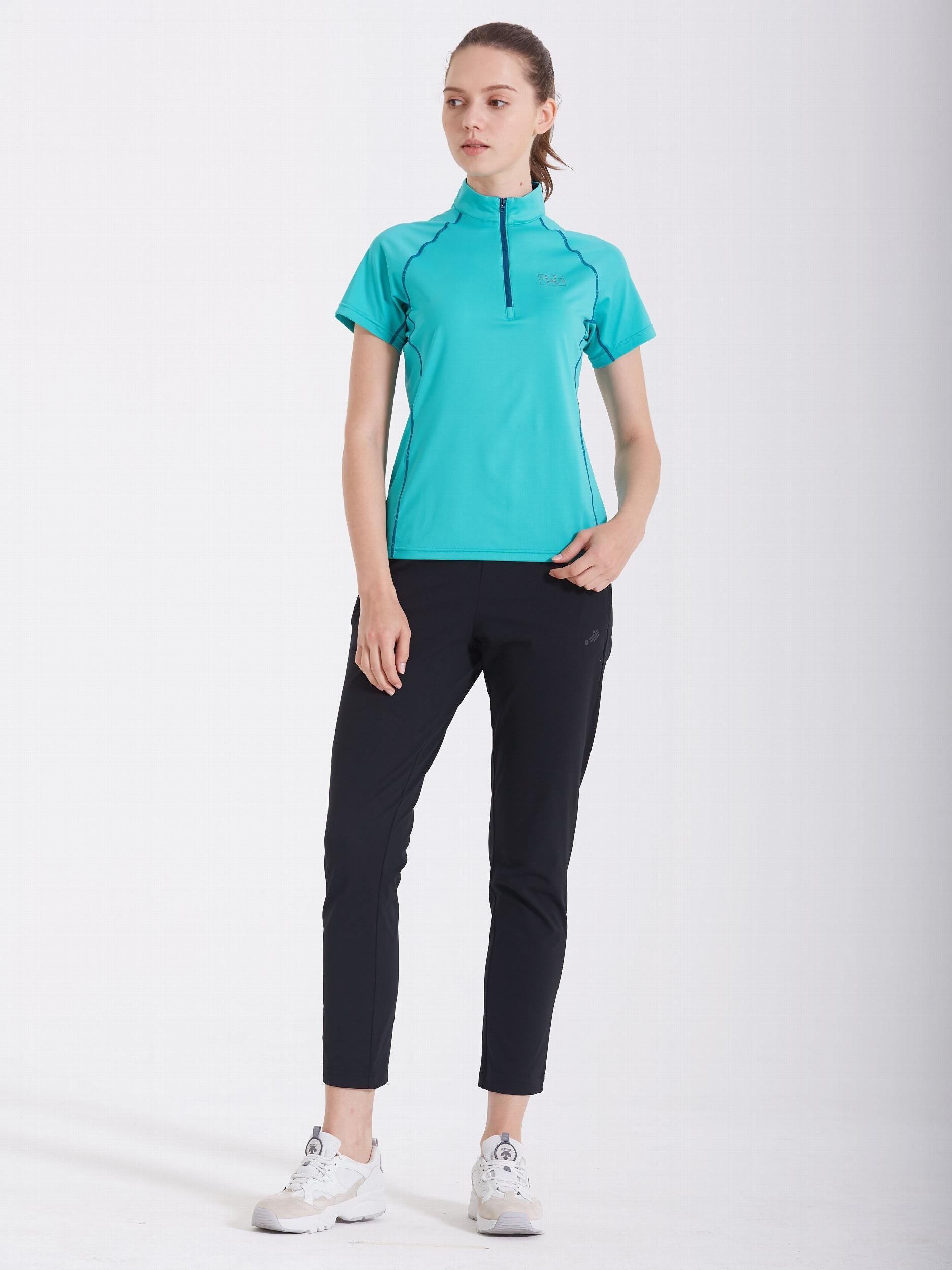 Quick Dry Mock Neck Zip Up Sports Shirt Women's Summer Top
