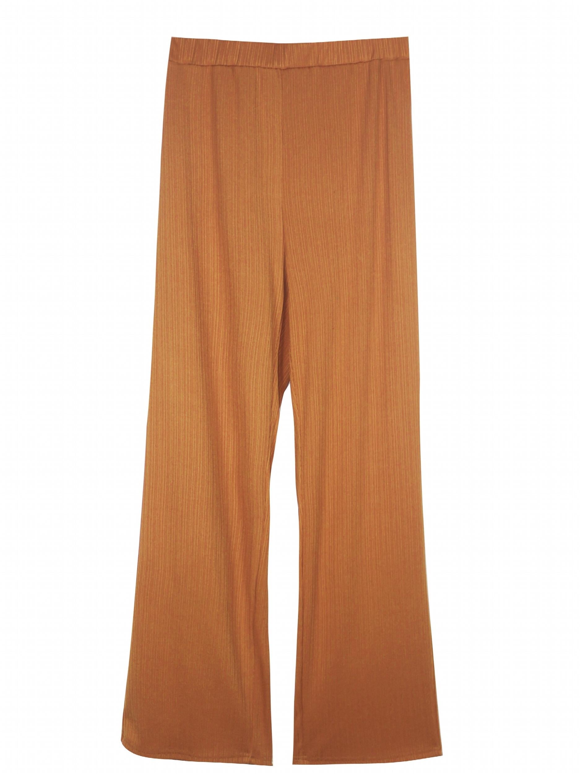 Plus Ribbed Short Sleeve Button Crop Shirt & Pants Outfit