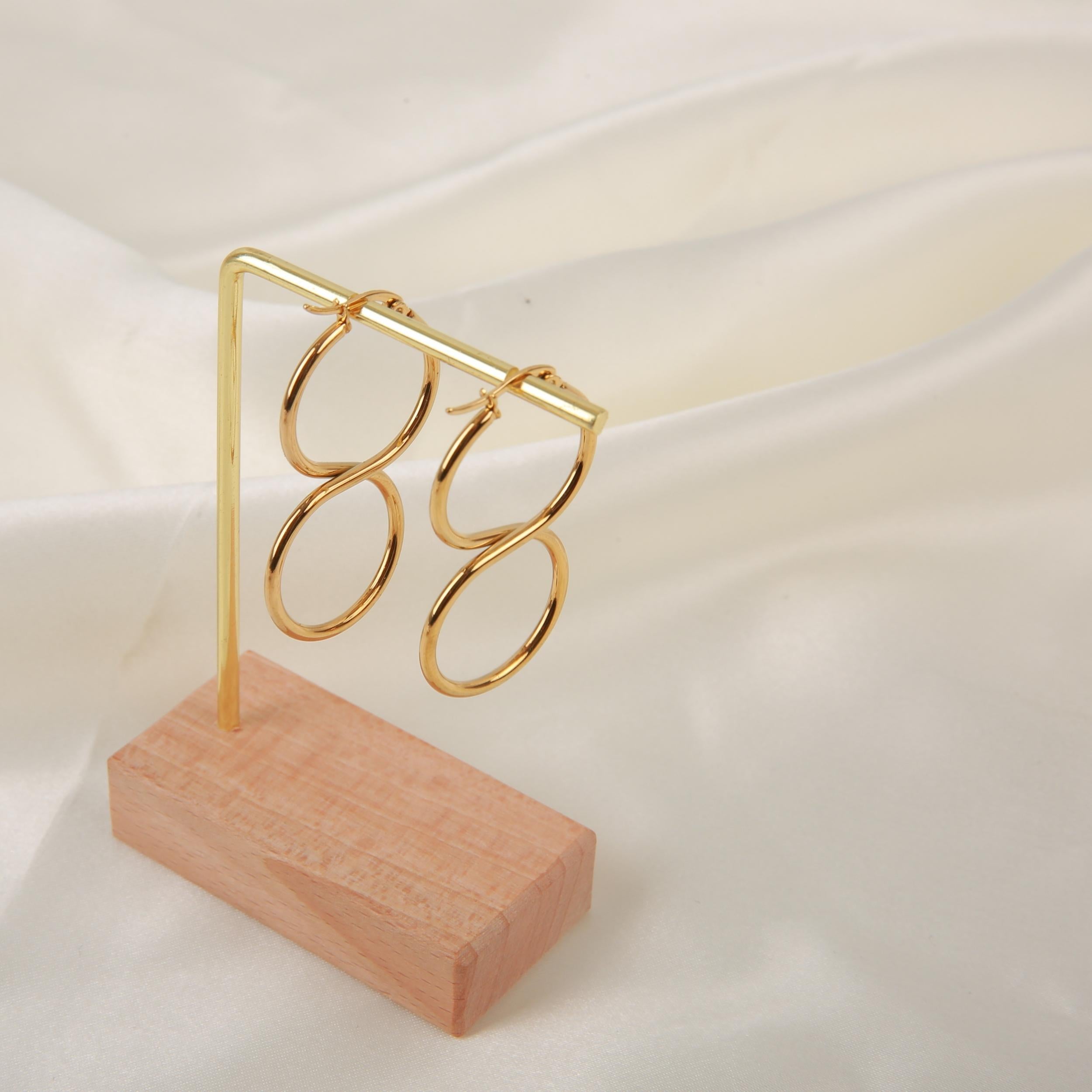 Y2K Rock Stainless Steel Infinity Symbol Hoop Earrings Set for Girls