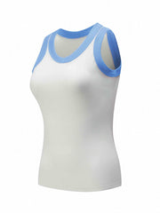 Women's Sports Tank Top Contrast Binding Casual Sleeveless Top