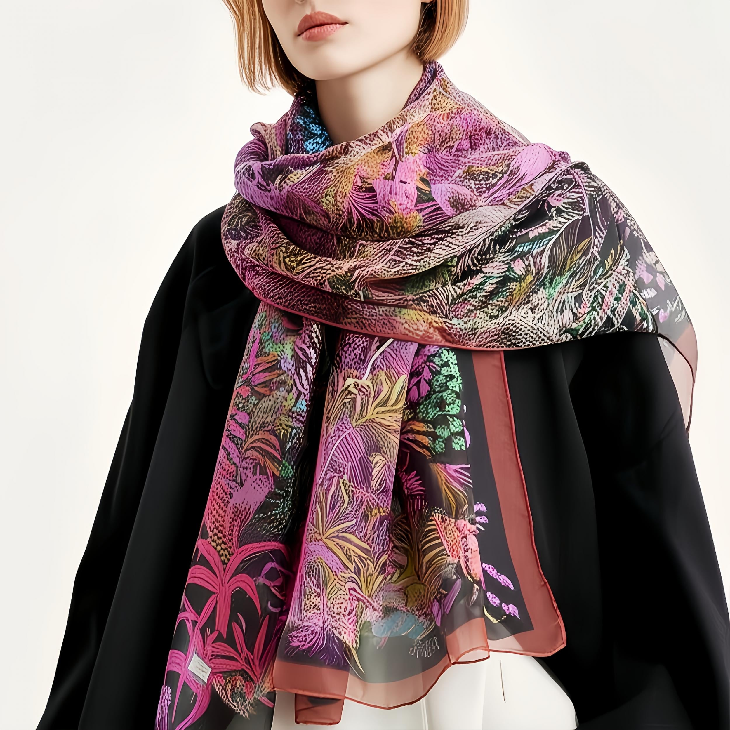 Tropical Rainforest Scarf 180x130cm Sun-Proof Breathable Fashion Accessory