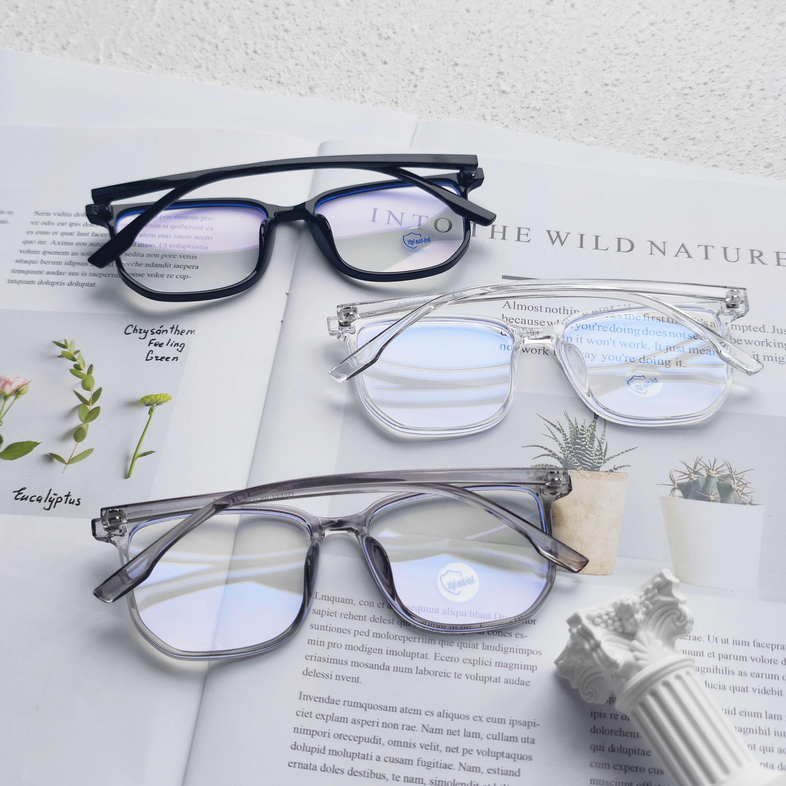 Square Anti Light Glasses For Men Business Decorative Glasses
