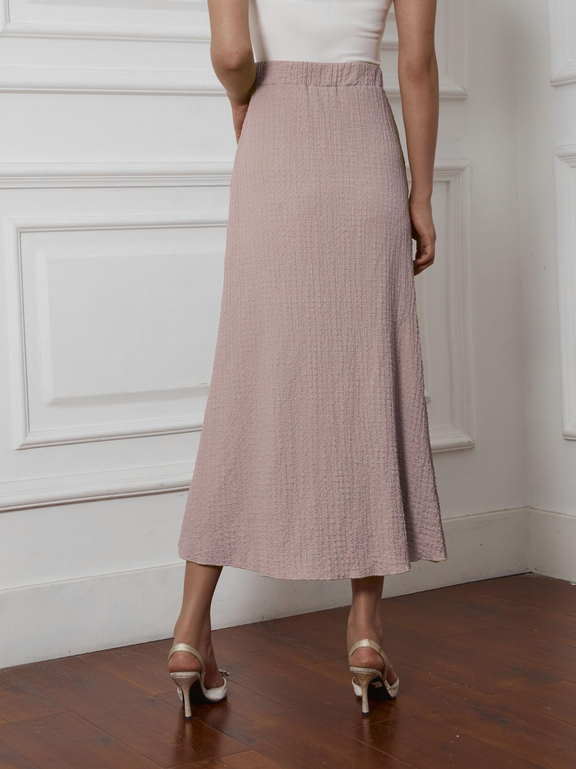 High Waist Textured Bodycon Skirt for Women