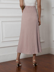 High Waist Textured Bodycon Skirt for Women