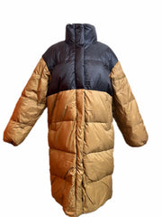 Long Puffer Jacket Mock Neck Loose Fit Down Jacket