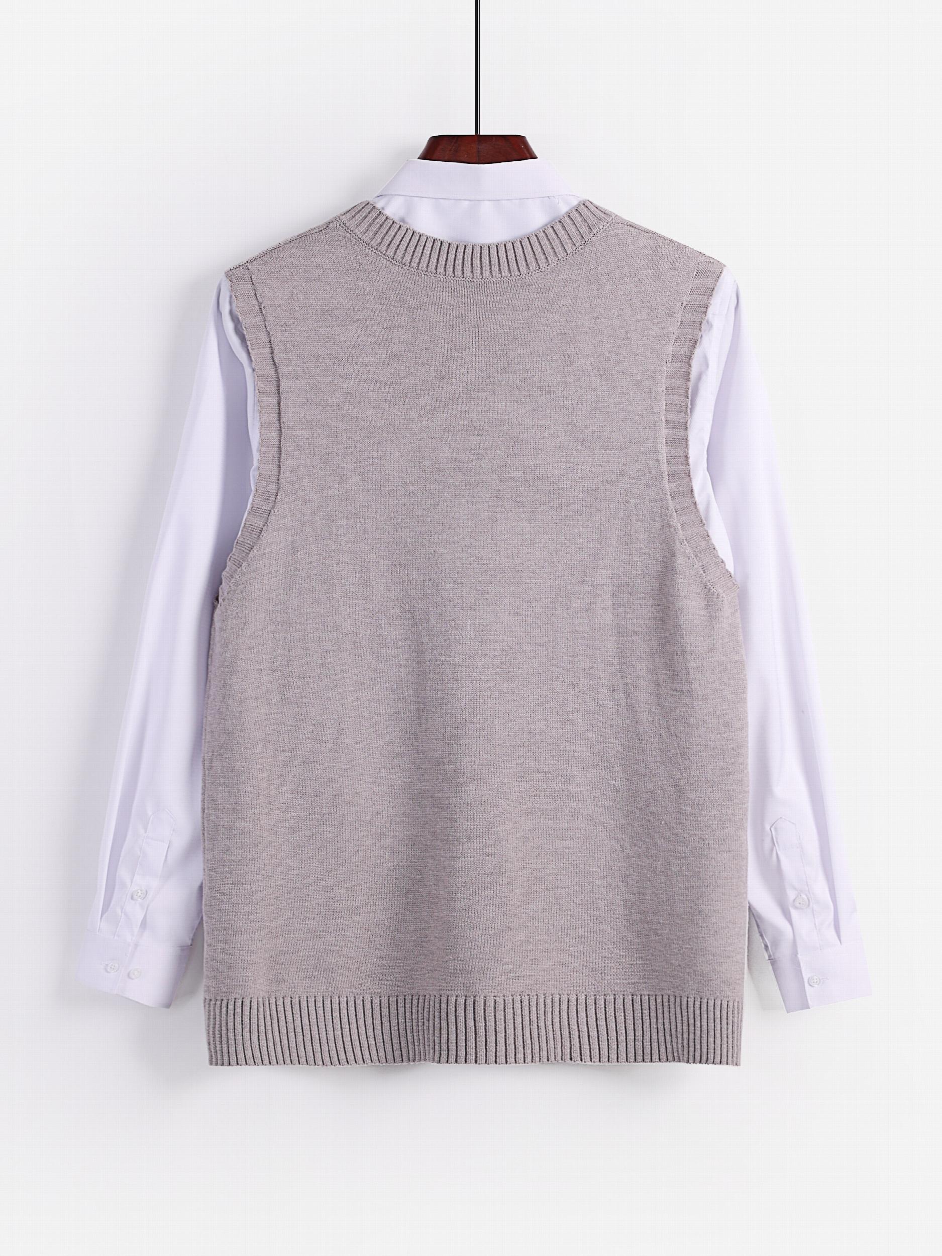 Men's V Neck Knitted Sweater Vest for Autumn Winter