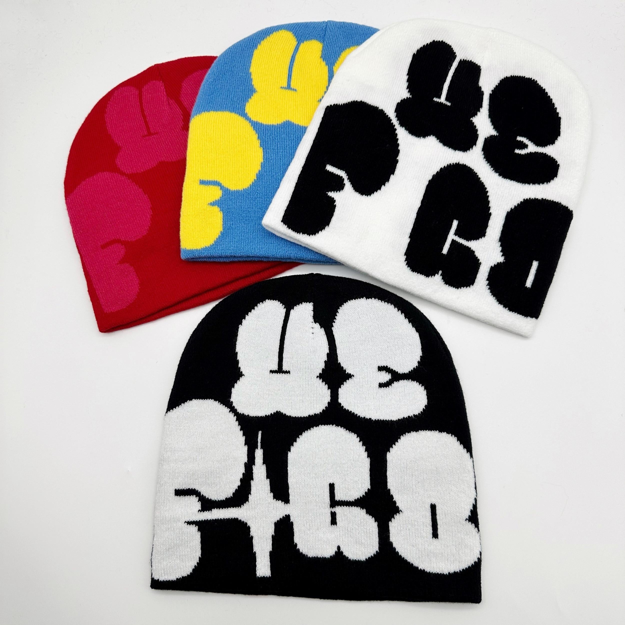 Fashionable Knitted Hat Pullover Hat Multicolor Letter Beanie