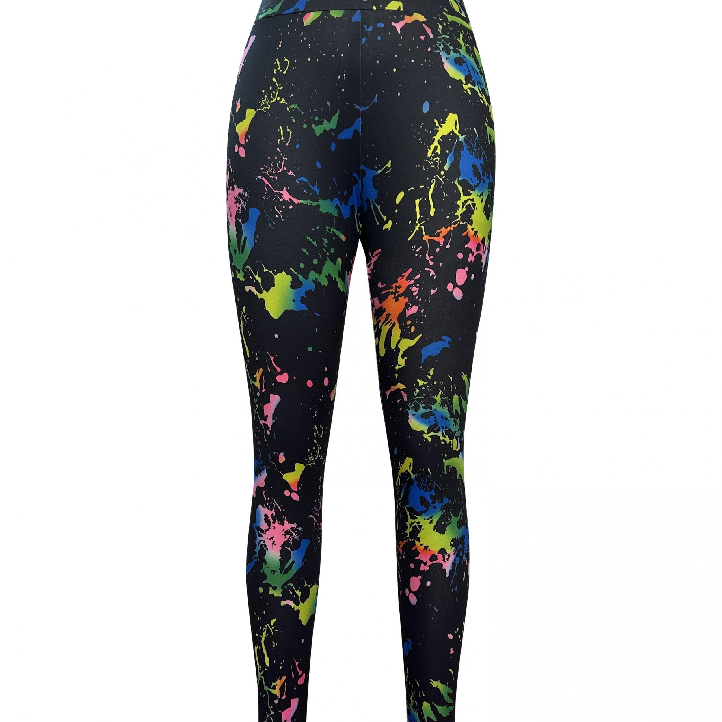 Allover Print Skinny Leggings Casual Stretchy Leggings Women's Clothing