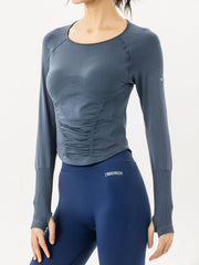 Long Sleeve Round Neck Slim Fit Yoga Top