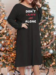Long Sleeve Slogan Nightdress