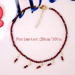 Natural Stone Amethyst Tourmaline Lucky Anklet Beaded Anklet For Kids