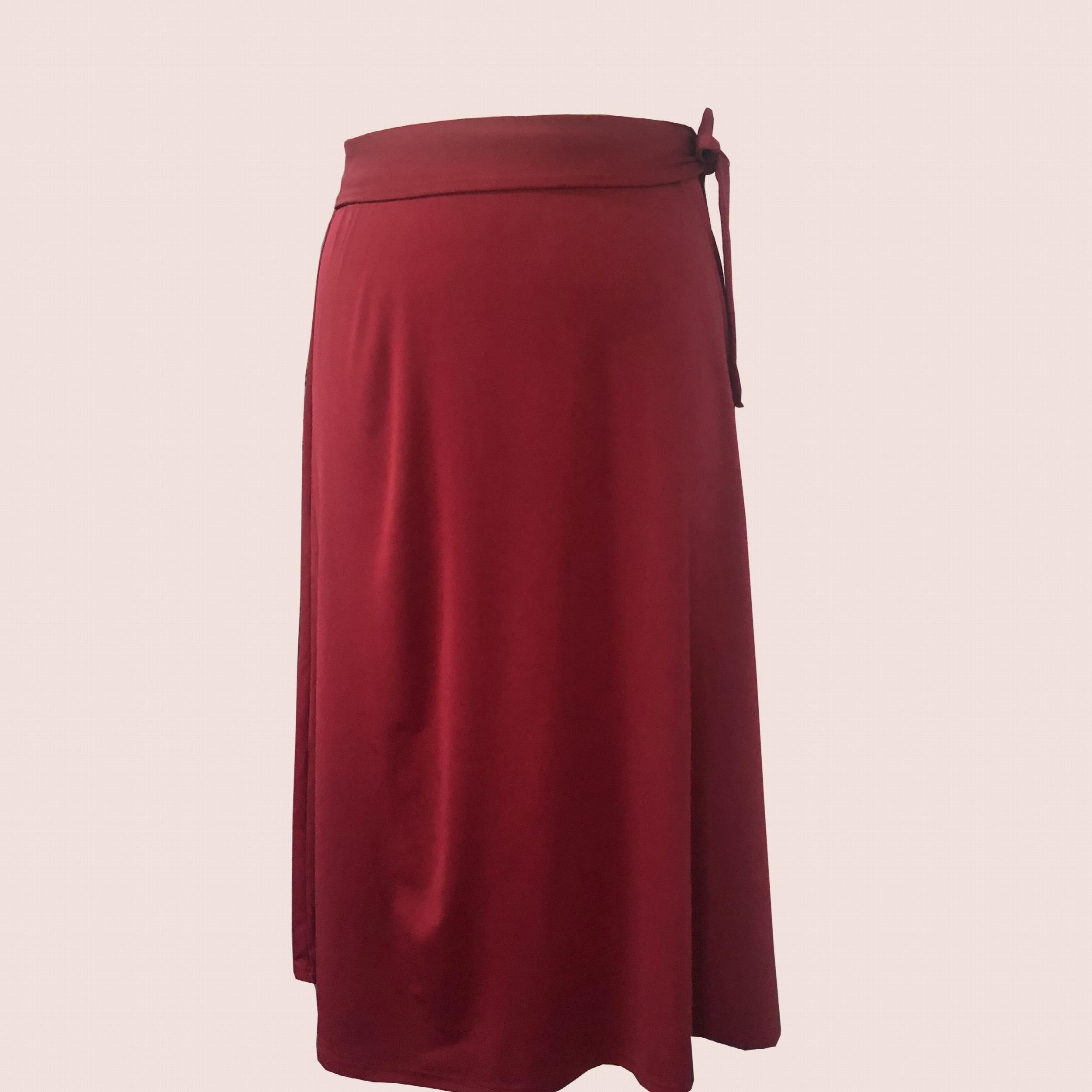 Solid Maxi Skirt With Belt - High Rise Non Stretch