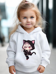 Anime Girl Pattern Long Sleeve Hooded Sweatshirt