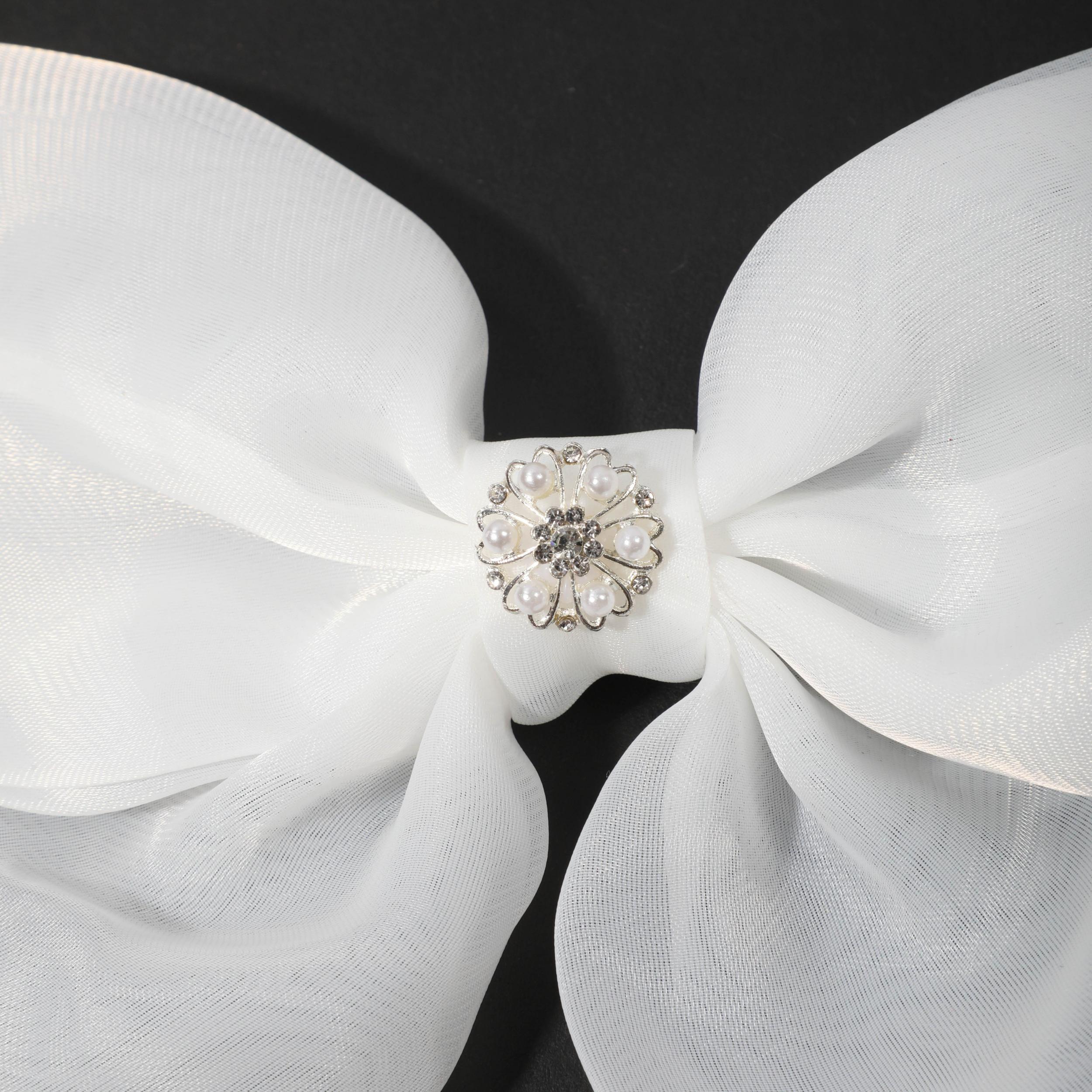 Faux Pearl Bow Tie for Women Dress Shirt