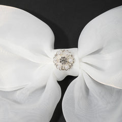 Faux Pearl Bow Tie for Women Dress Shirt