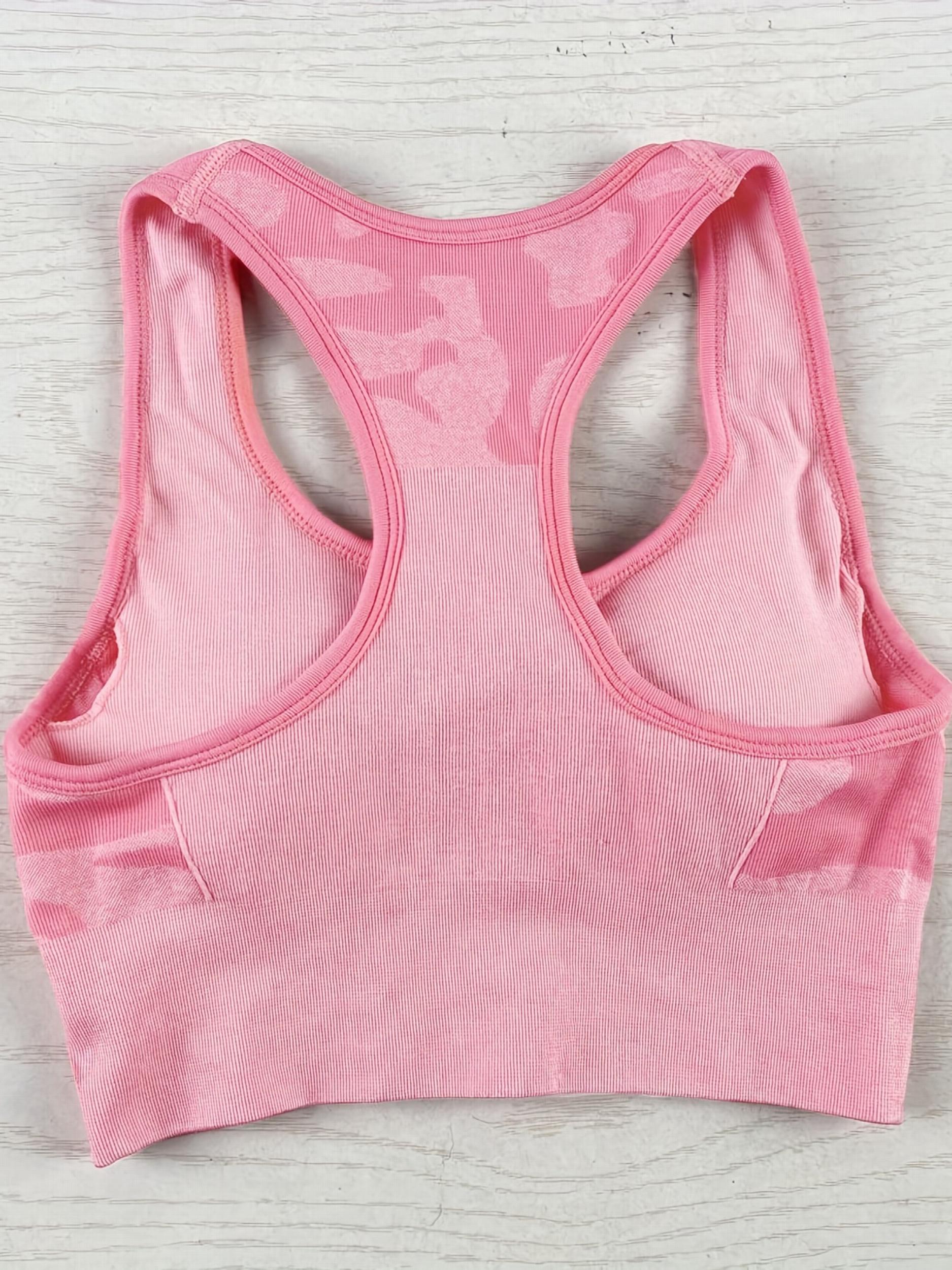 Sporty Racer Back Bra Shockproof Yoga Crop Tank Top