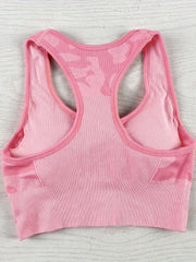 Sporty Racer Back Bra Shockproof Yoga Crop Tank Top