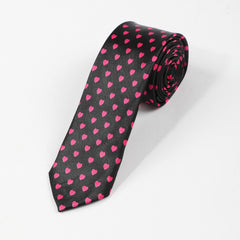 Red Heart Print Necktie Hip Hop Tie Unisex Shirt Tie