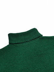 Casual Turtleneck Sweater Long Sleeve Solid Knit