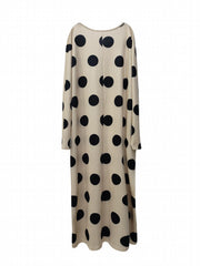 Dot Print Maxi Dress with Pockets