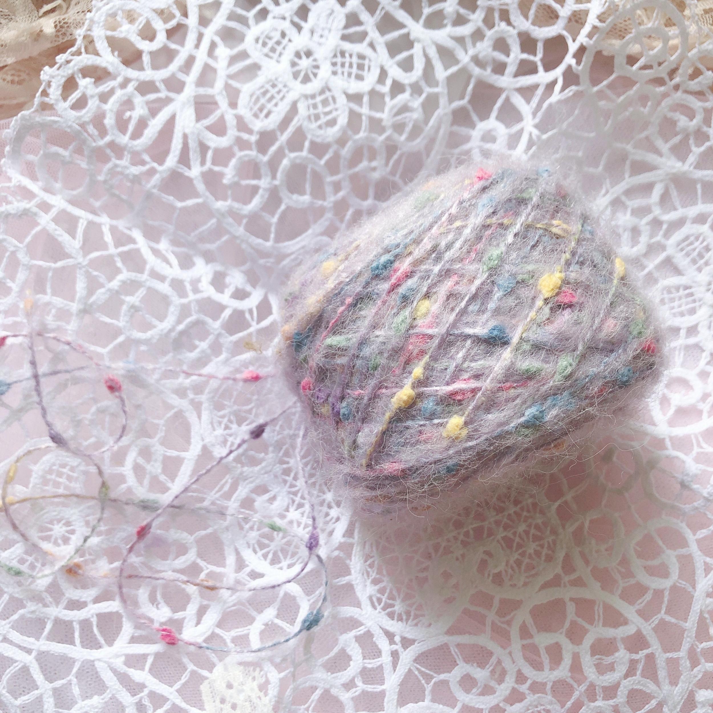 Soft Mohair Yarn With Colorful Dots 50g 100m