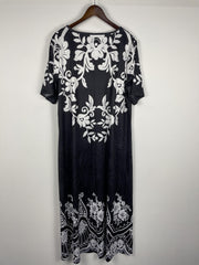 Floral Print V Neck Maxi Dress