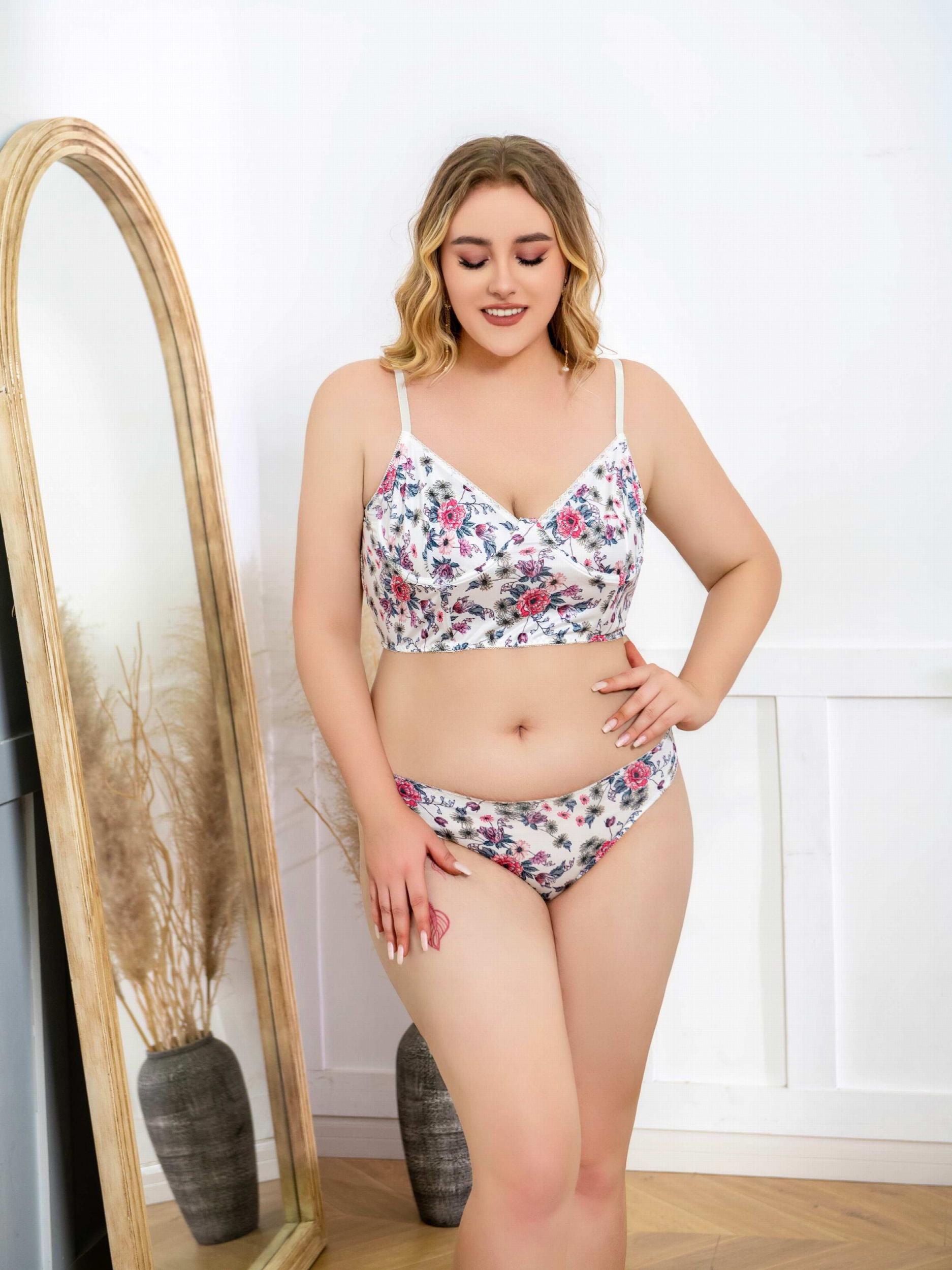 Floral Print Underwire Bra & Mid Waisted Panty Set