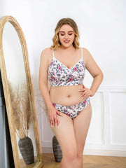 Floral Print Underwire Bra & Mid Waisted Panty Set