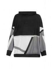 Block Turtle Neck Sweatshirt for Women