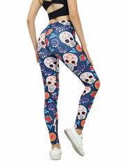 Halloween Print Slimming Yoga Leggings High Waist Butt Lifting Workout Pants
