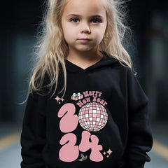 Girls Cartoon Hooded Sweatshirt & Sweatpants Set