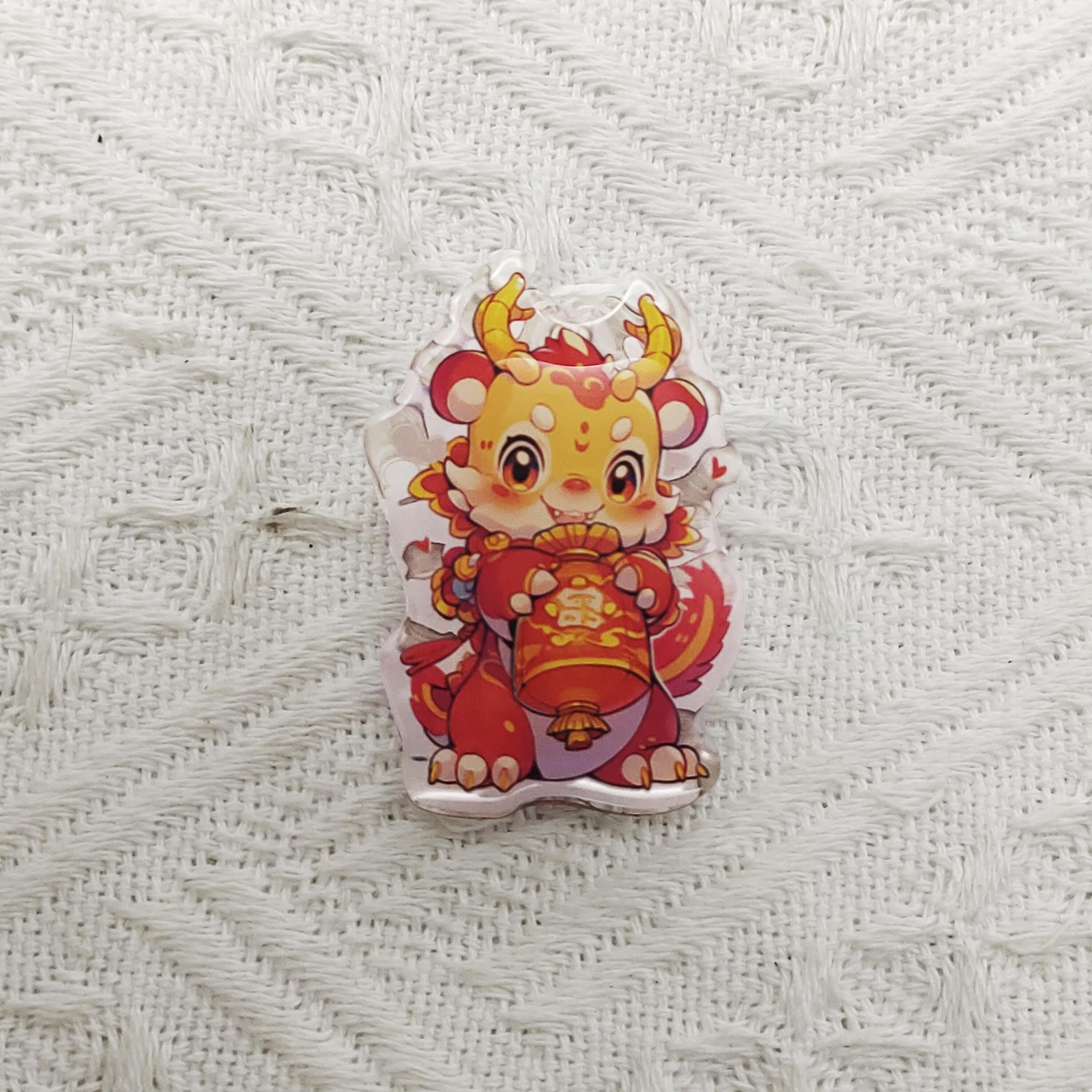 Year Beast Theme Acrylic Clip - Chinese Office Supplies Gift