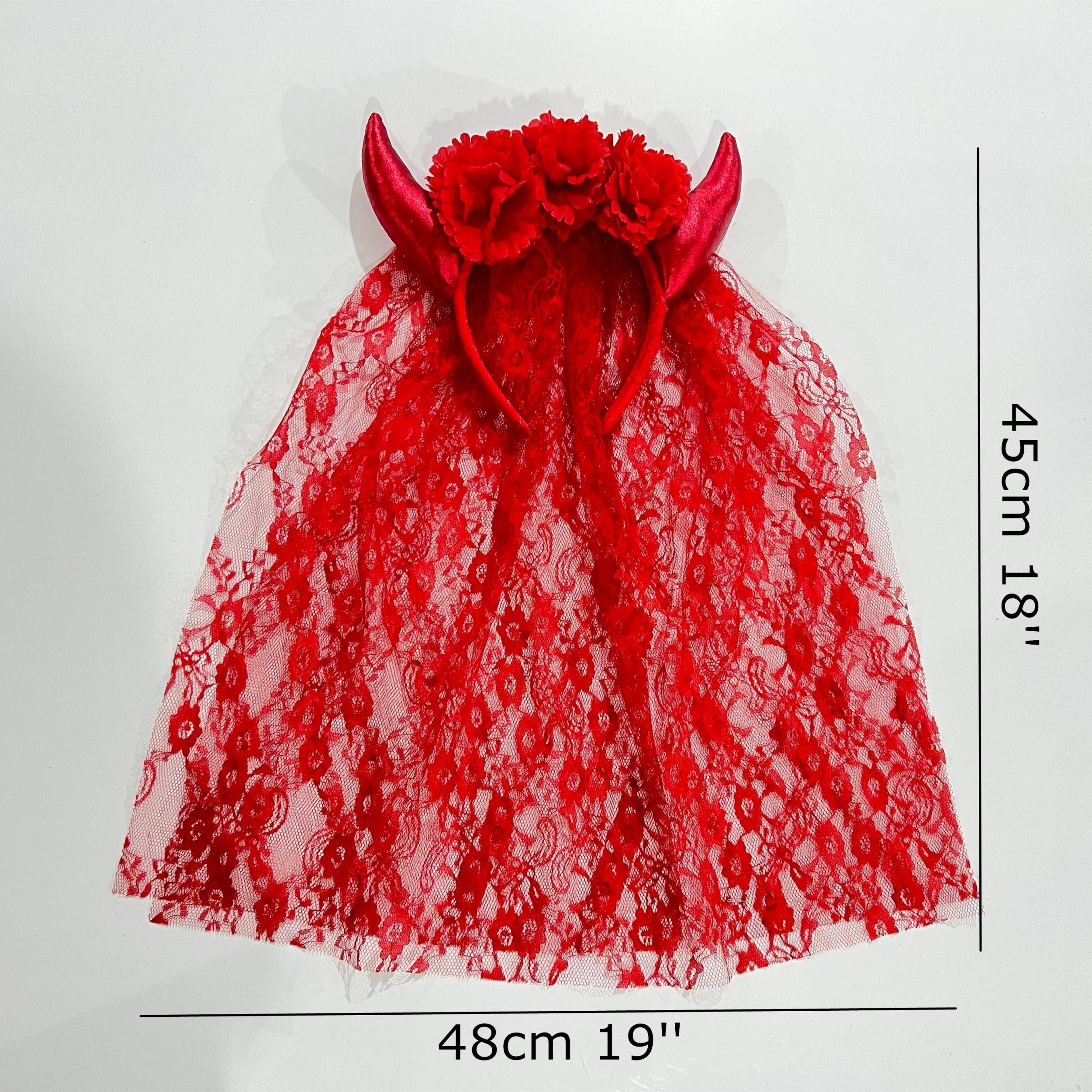 Halloween Devil Horn Lace Headband Costume Accessory