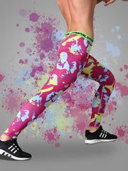 Men's Camo Pocket Leggings Sports Compression Pants